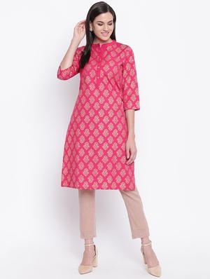 block print straight kurta - 16637680 - Standard Image - 2