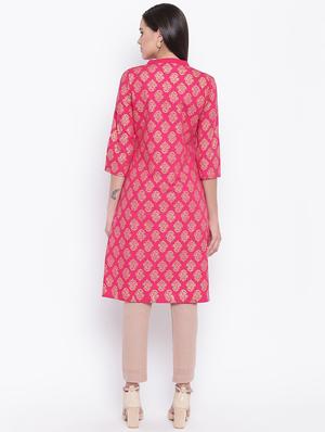block print straight kurta - 16637680 - Standard Image - 4