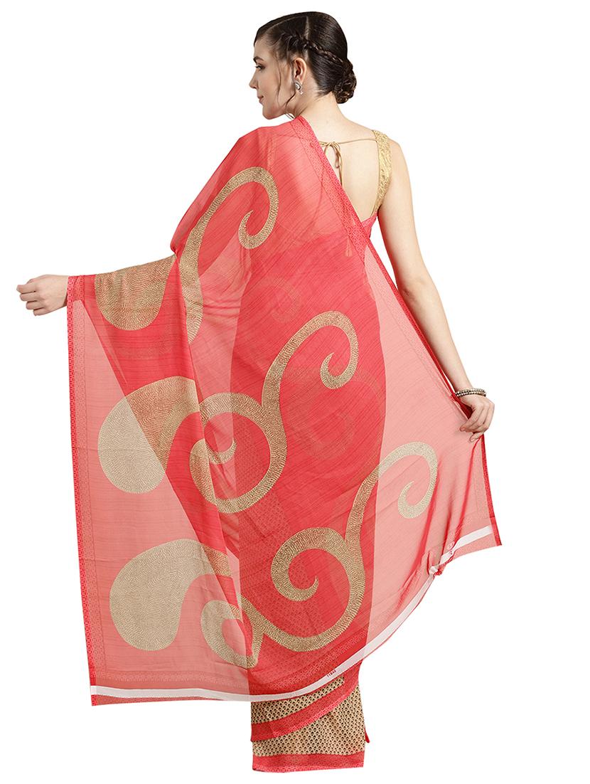 abstract printed saree with blouse - 16637812 - Zoom Image - 2