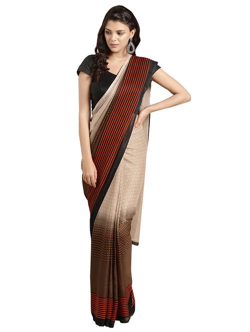 geometric printed saree with blouse - 16637838 - Standard Image - 1