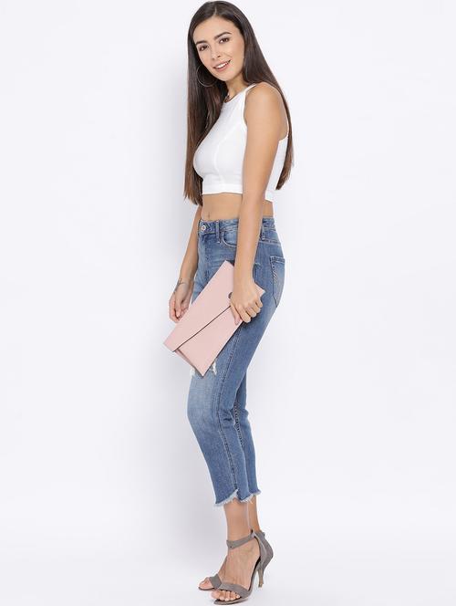 halter neck solid crop top - 16637903 - Standard Image - 1