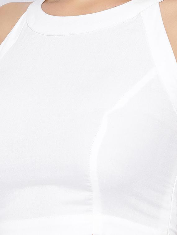 halter neck solid crop top - 16637903 - Zoom Image - 5