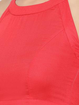 halter neck solid crop top - 16637905 - Standard Image - 5