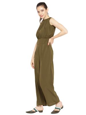 mock neck gathered jumpsuit - 16637944 - Standard Image - 2