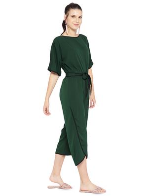 tie front contrast bind jumpsuit - 16637945 - Standard Image - 2