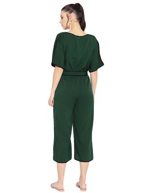tie front contrast bind jumpsuit - 16637945 - Standard Image - 3