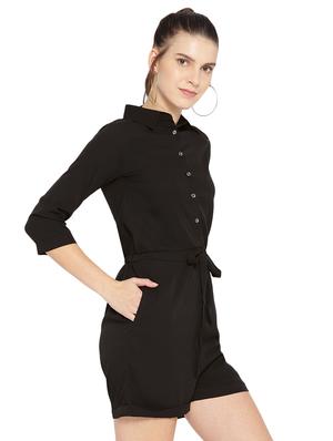tie front solid romper - 16637954 - Standard Image - 2