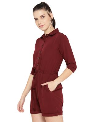tie front solid romper - 16637956 - Standard Image - 2