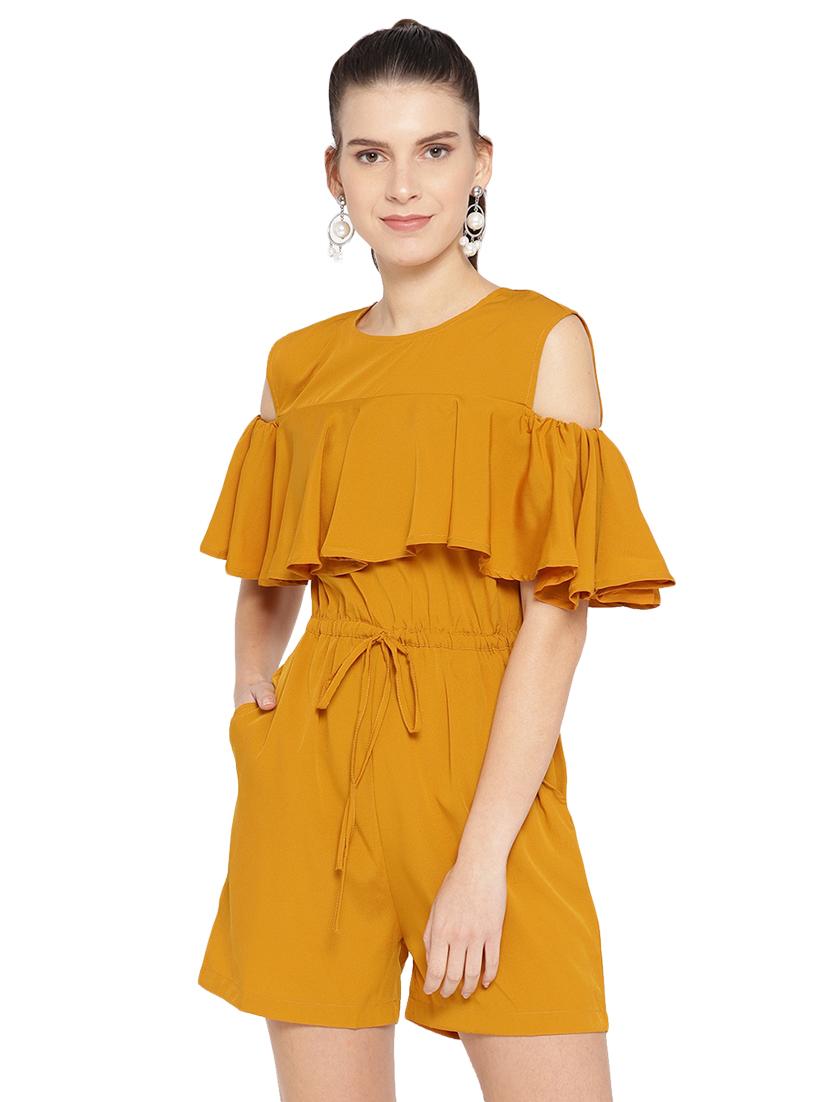 cold shoulder ruffled romper - 16637957 - Zoom Image - 1