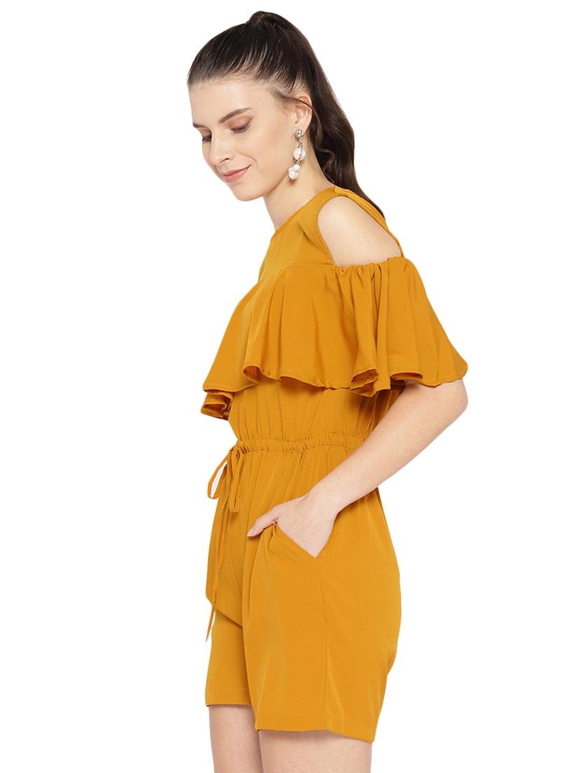 cold shoulder ruffled romper - 16637957 - Zoom Image - 2