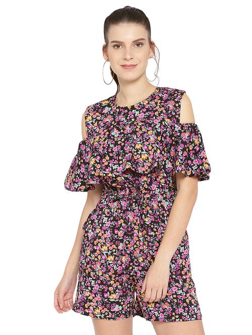 cold shoulder floral romper - 16637958 - Standard Image - 1