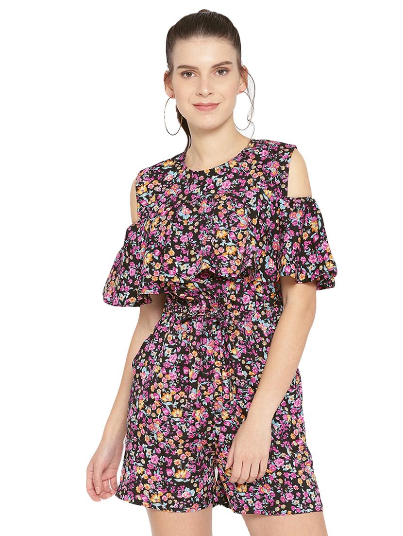 cold shoulder floral romper - 16637958 - Zoom Image - 1