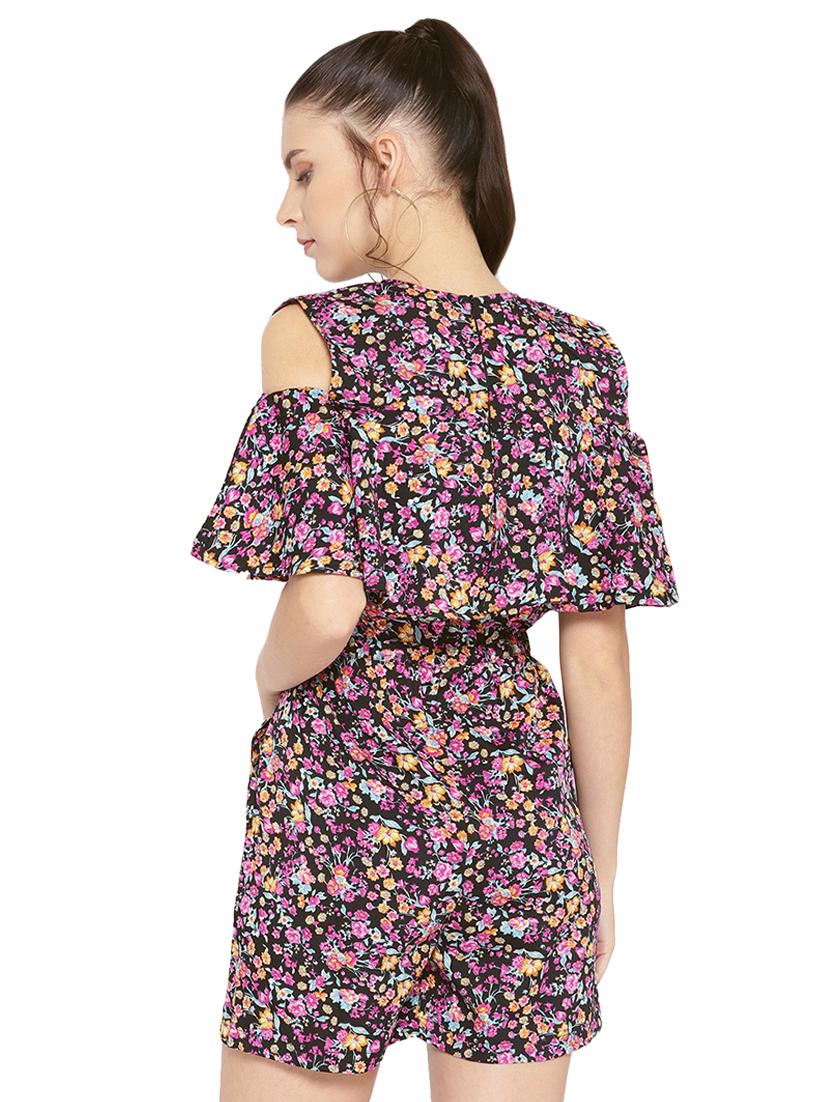 cold shoulder floral romper - 16637958 - Zoom Image - 3