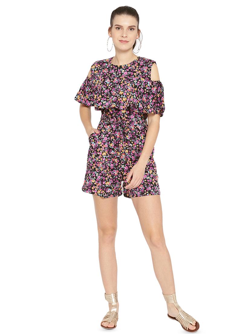 cold shoulder floral romper - 16637958 - Zoom Image - 4