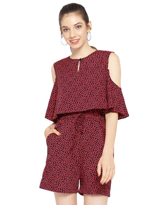 cold shoulder layered romper - 16637962 - Standard Image - 1