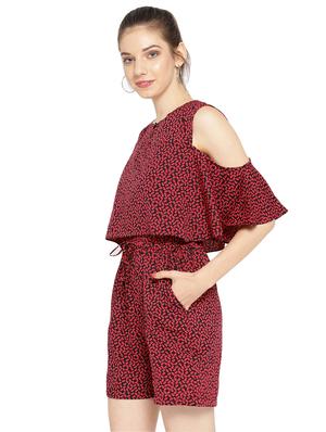 cold shoulder layered romper - 16637962 - Standard Image - 2