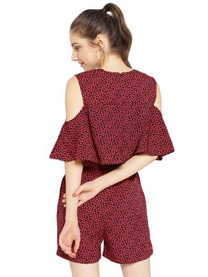 cold shoulder layered romper - 16637962 - Standard Image - 3