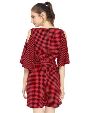 tie front slit sleeved romper - 16637966 - Standard Image - 3