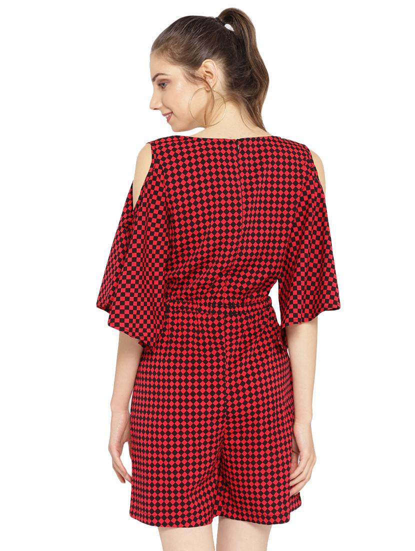 tie front slit sleeved romper - 16637966 - Zoom Image - 3