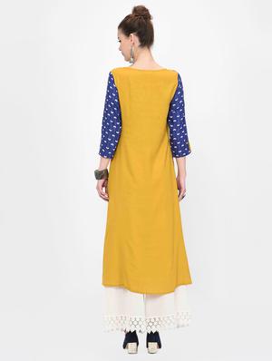 cowl contrast a-line kurta - 16638030 - Standard Image - 3
