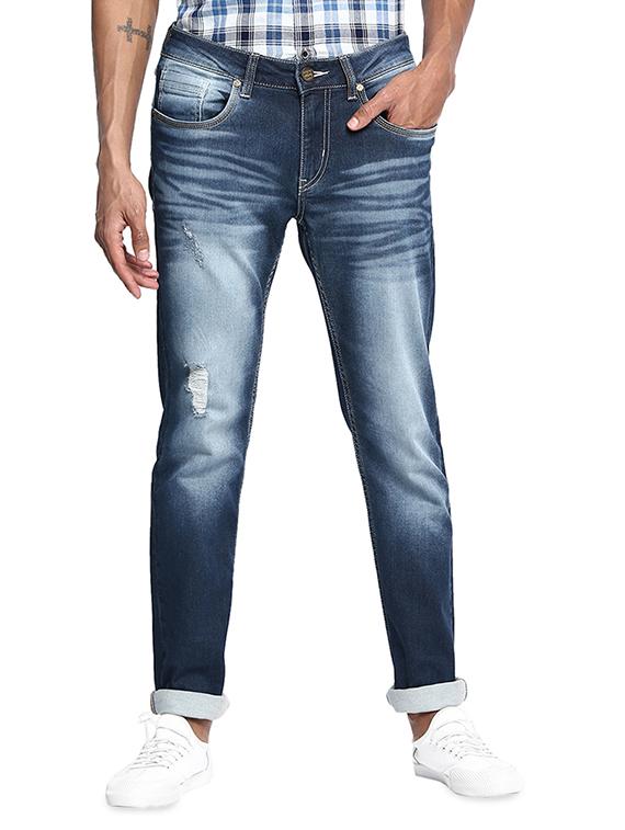 blue heavy washed ripped denim jeans - 16638304 - Zoom Image - 1