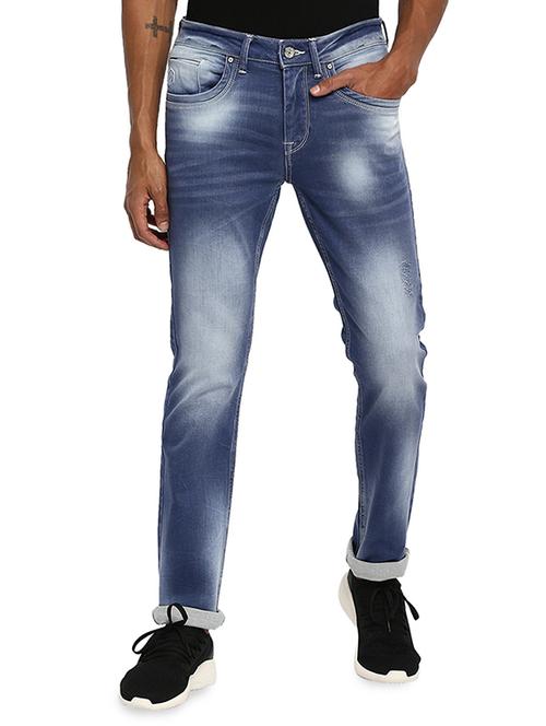 blue heavy washed denim jeans - 16638316 - Standard Image - 1