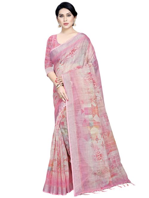 abstract bordered saree with blouse - 16638363 - Standard Image - 1