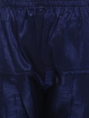 blue jute kurta and dhoti set - 16638540 - Standard Image - 5