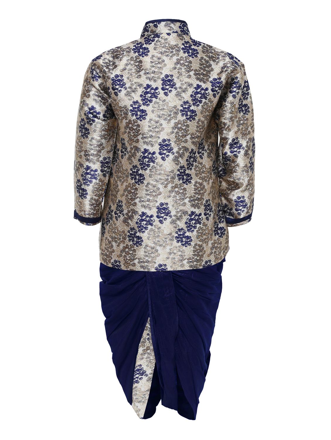 blue jute kurta and dhoti set - 16638540 - Zoom Image - 2