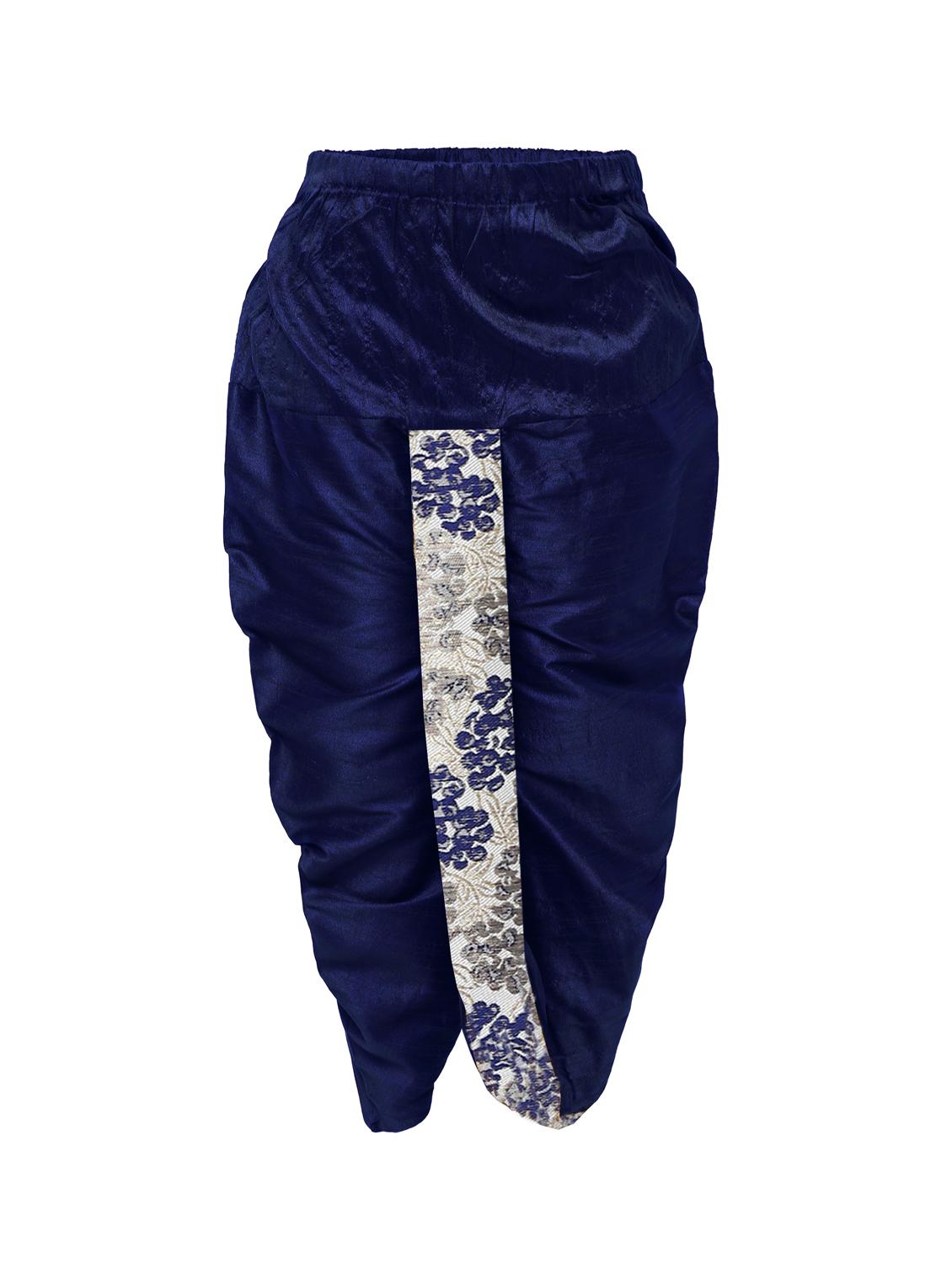 blue jute kurta and dhoti set - 16638540 - Zoom Image - 3