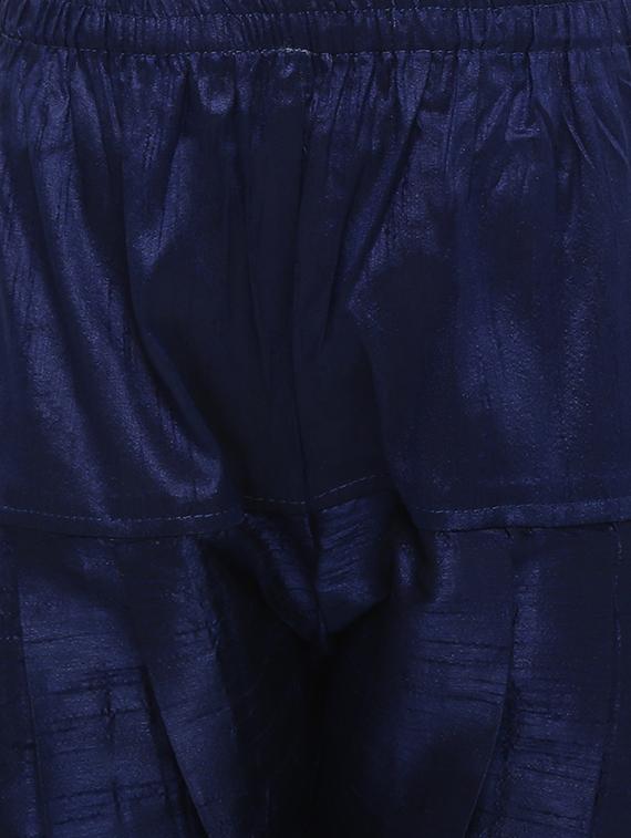 blue jute kurta and dhoti set - 16638540 - Zoom Image - 5