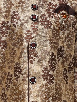 brown jute kurta and dhoti set - 16638541 - Standard Image - 5