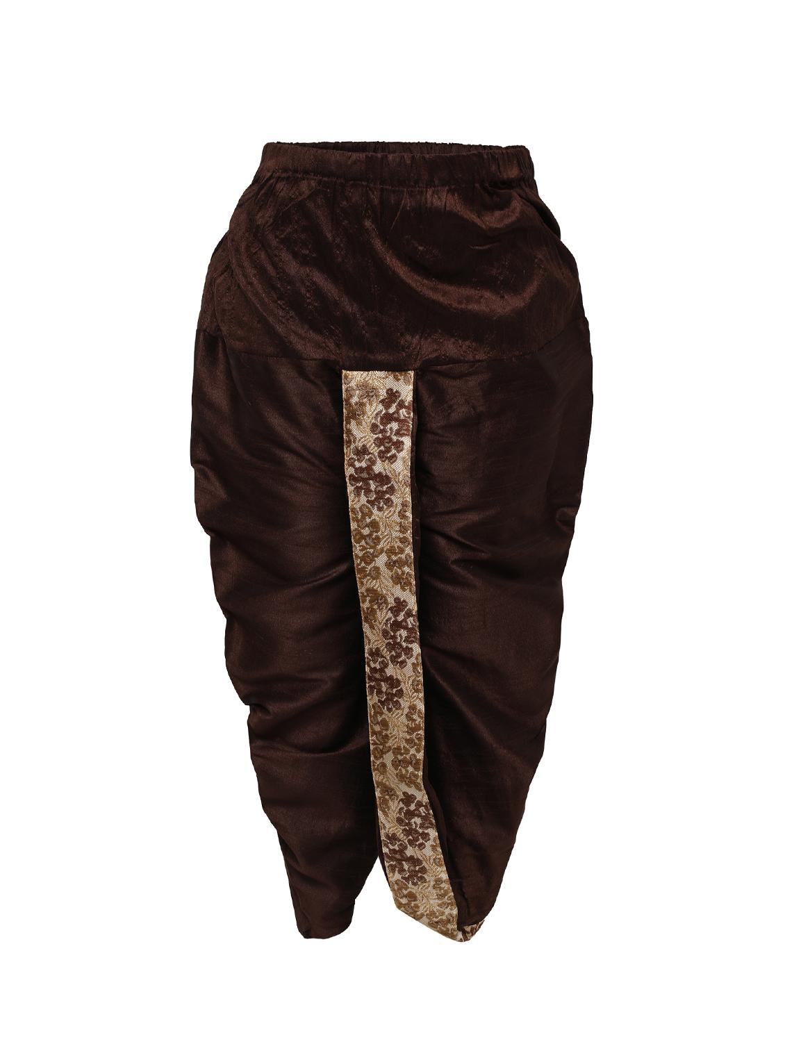 brown jute kurta and dhoti set - 16638541 - Zoom Image - 3
