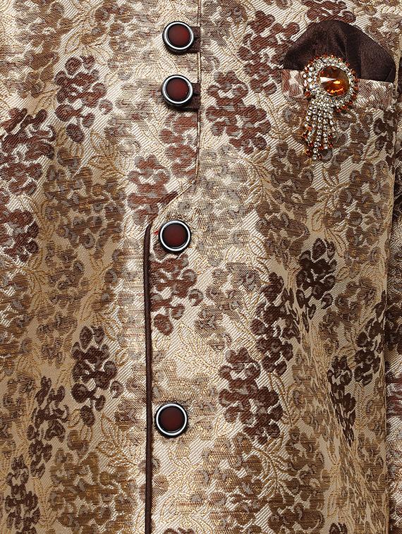 brown jute kurta and dhoti set - 16638541 - Zoom Image - 5