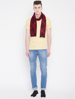 red geometric print viscose muffler - 16638563 - Standard Image - 2