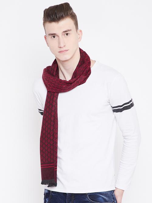 red printed viscose muffler - 16638595 - Standard Image - 1