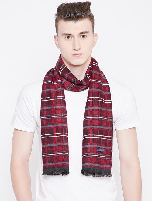 red checkered viscose muffler - 16638599 - Standard Image - 1