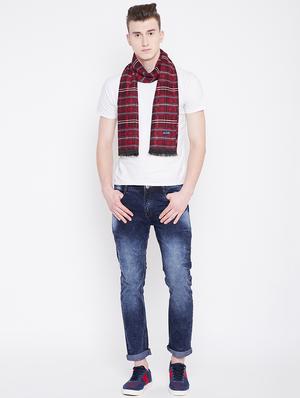 red checkered viscose muffler - 16638599 - Standard Image - 2