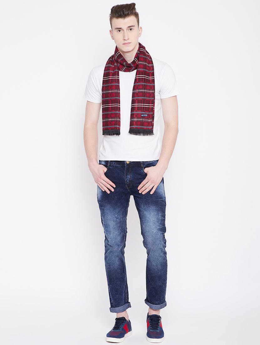 red checkered viscose muffler - 16638599 - Zoom Image - 2