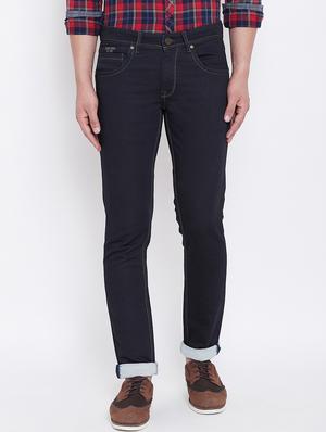 navy blue plain denim jeans - 16640379 - Standard Image - 2