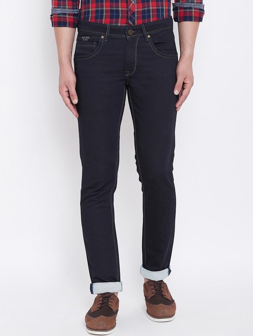 navy blue plain denim jeans - 16640379 - Zoom Image - 2