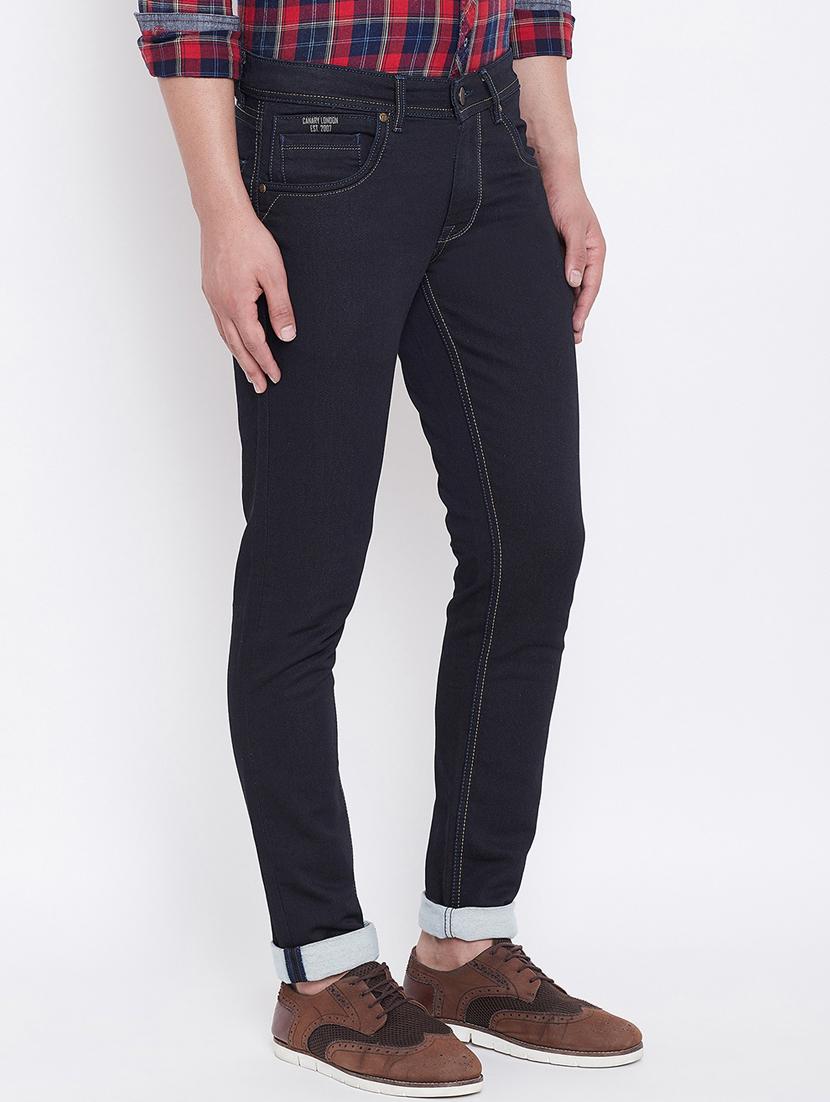 navy blue plain denim jeans - 16640379 - Zoom Image - 3