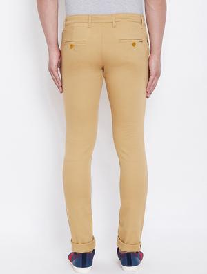 beige solid chinos - 16640392 - Standard Image - 4