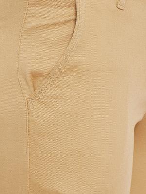 beige solid chinos - 16640392 - Standard Image - 5