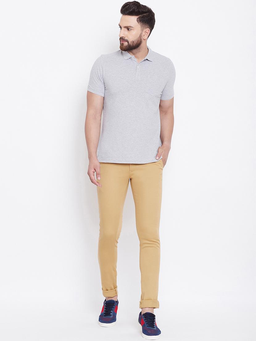 beige solid chinos - 16640392 - Zoom Image - 1