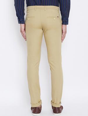 beige solid chinos - 16640395 - Standard Image - 4