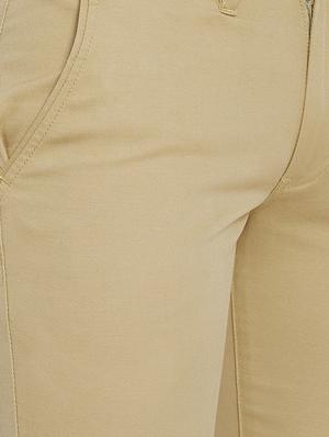 beige solid chinos - 16640395 - Standard Image - 5