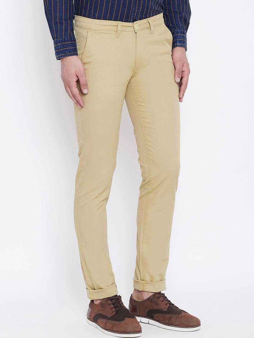 beige solid chinos - 16640395 - Zoom Image - 3