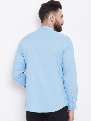 light blue linen casual shirt - 16640412 - Standard Image - 4