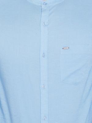 light blue linen casual shirt - 16640412 - Standard Image - 5